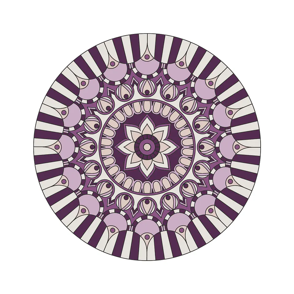Set 4 Individuales Redondo Mandala Arábica - Ediciones de Mesa  1