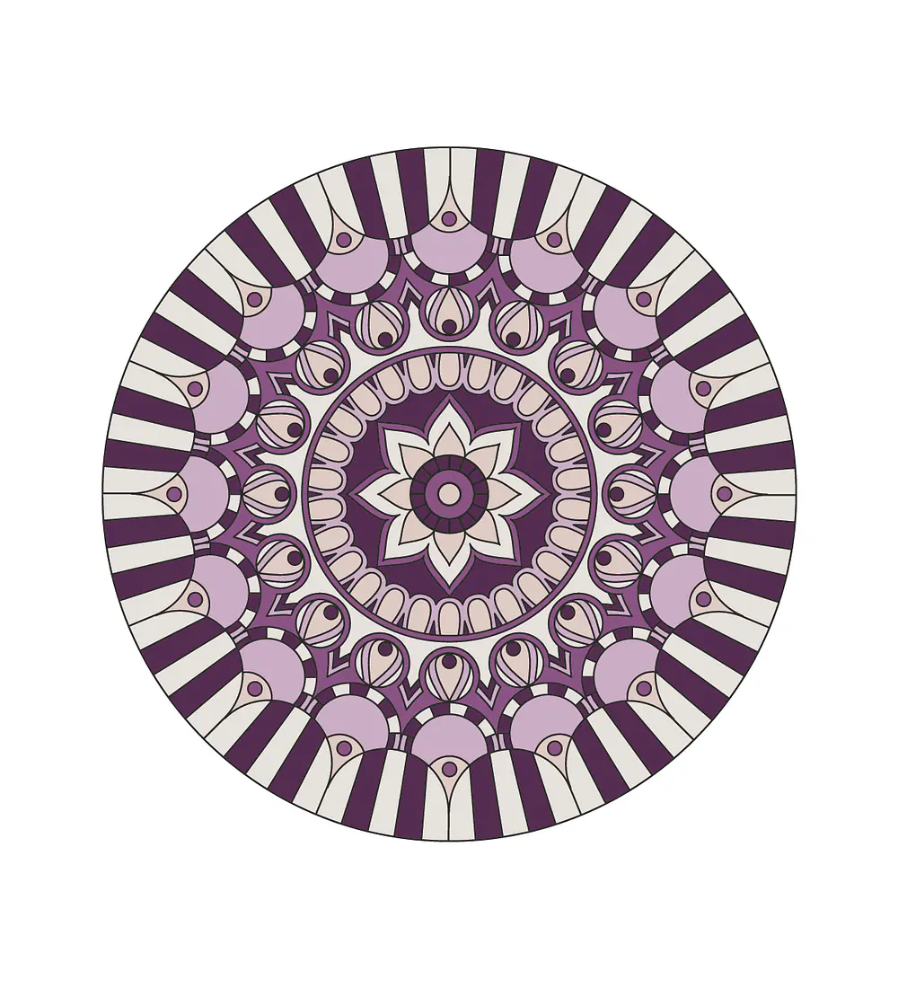Set 6 Individuales Redondo Mandala Arábica - Ediciones de Mesa 
