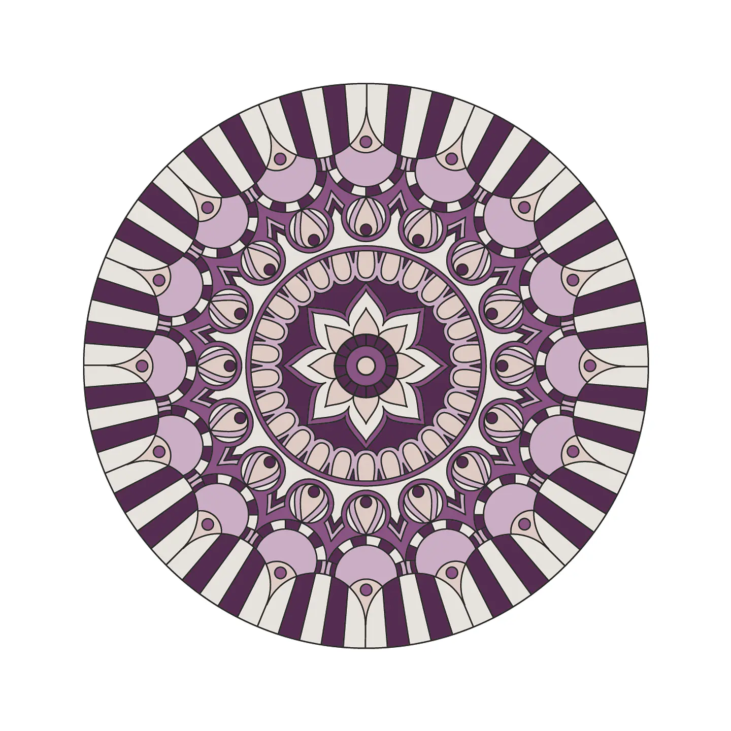 Set 6 Individuales Redondo Mandala Arábica - Ediciones de Mesa  1