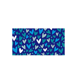 Alfombra Corazones Azules 70 x 140cm