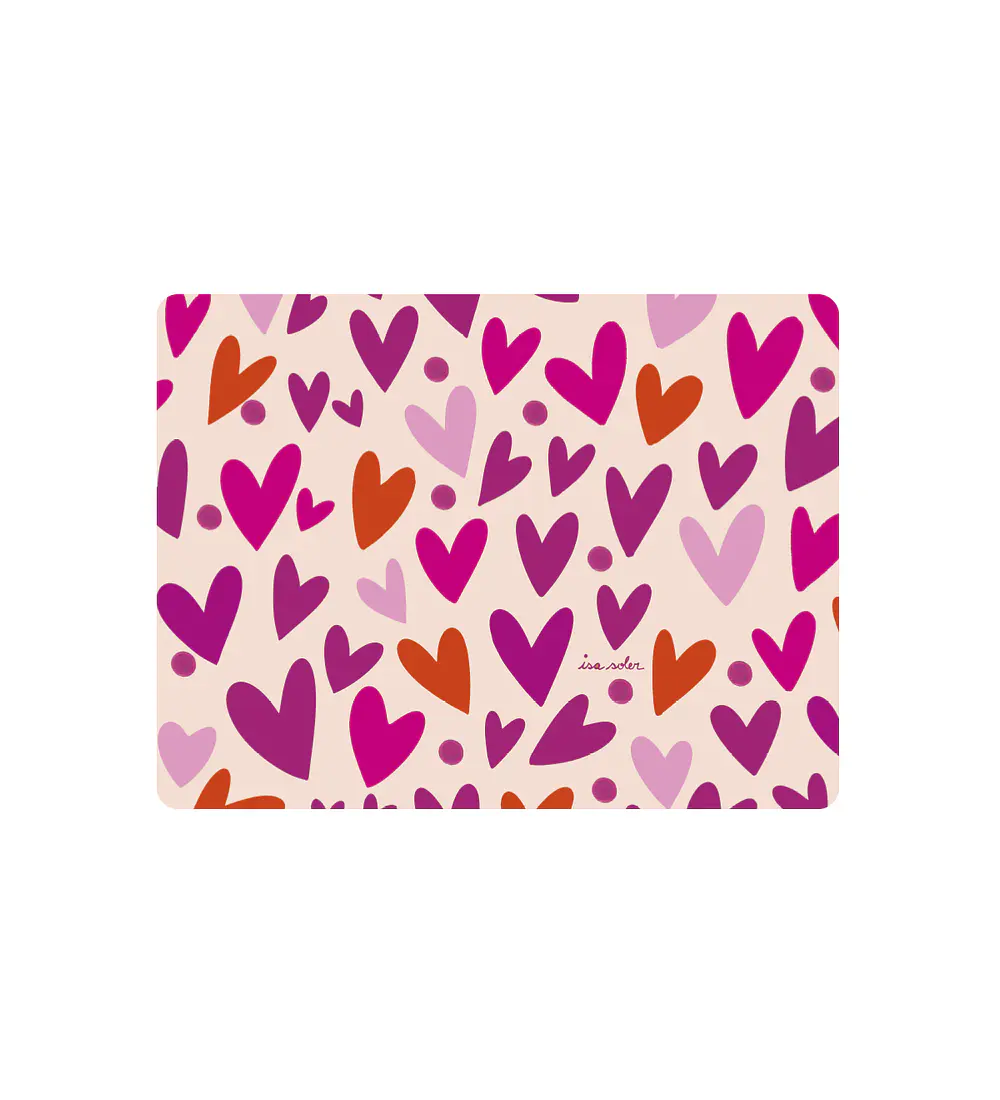 Set 4 Individual Corazones Rosa 42x32cm