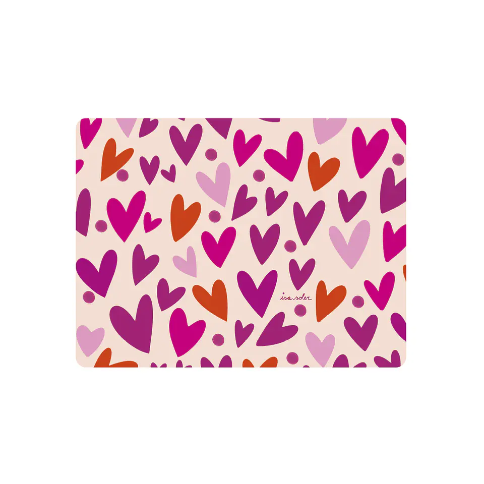 Set 4 Individual Corazones Rosa 42x32cm 1