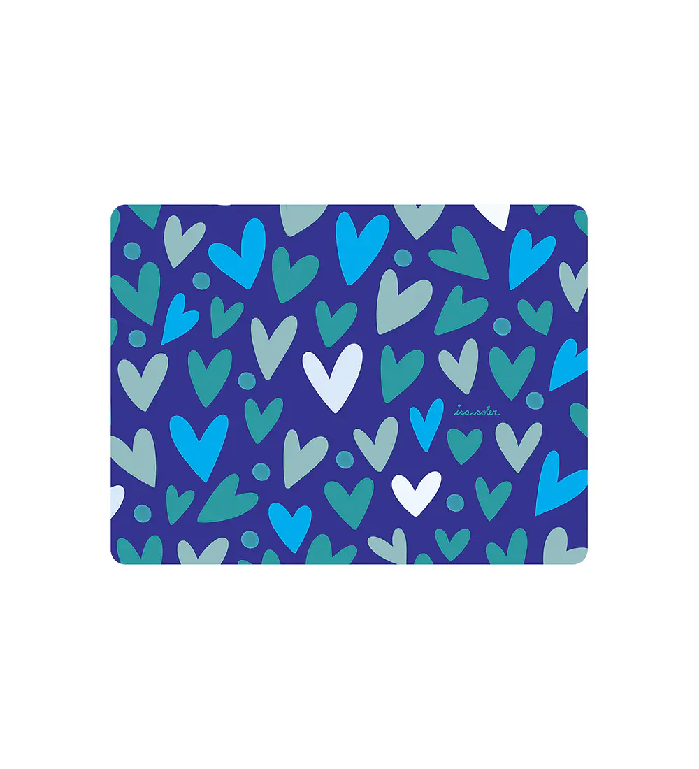Set 4 Individual Corazones Azules 42x32cm