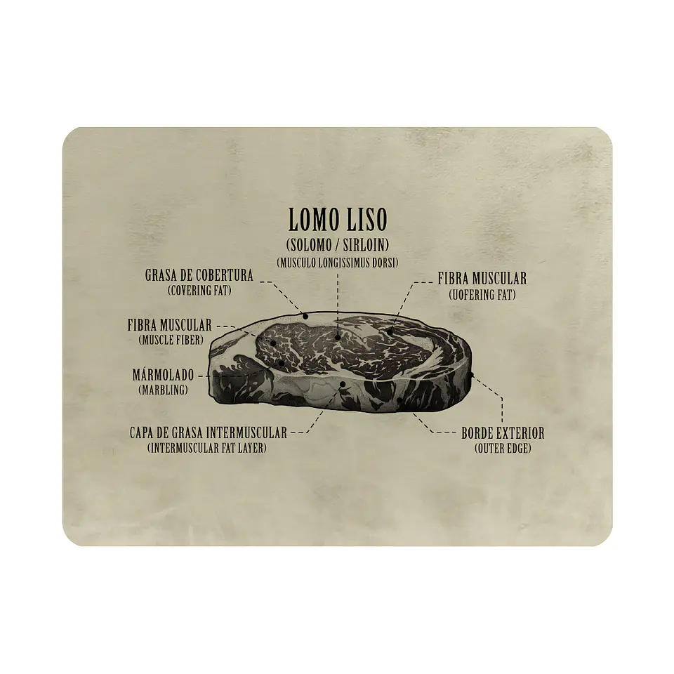 Set 4 Individuales Mapa de Cortes Lomo Liso Rectangular Beige 1