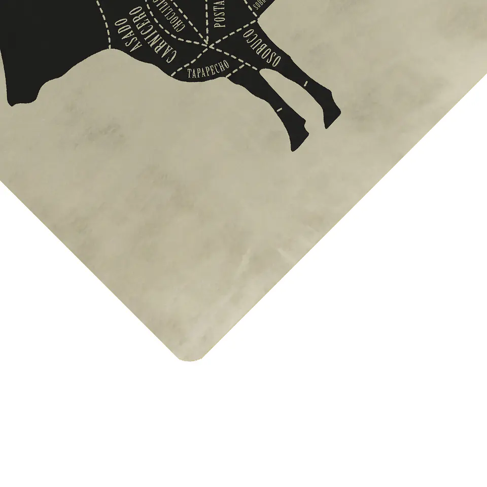 Set 4 Individuales Mapa de Cortes Vacuno Rectangular Beige 3