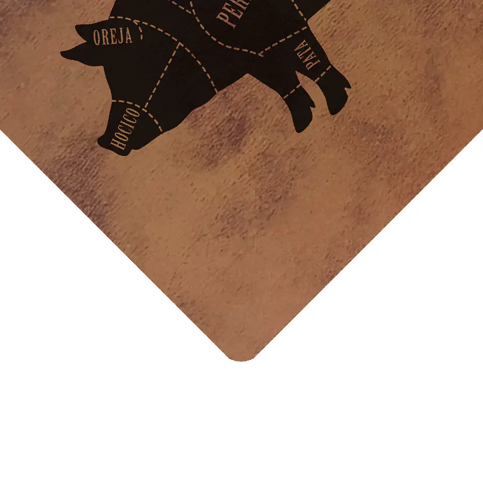 Set 4 Individuales Mapa de Cortes Cerdo Rectangular Caramel 3