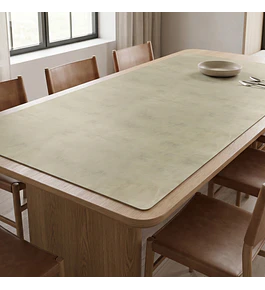 Cubre Mesa Rectangular Beige 140x180 cm — Incluye 6 Posavasos de Regalo