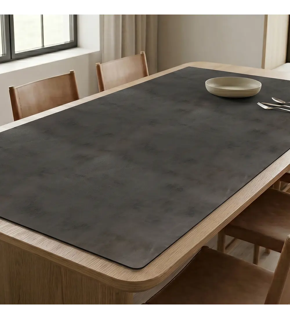 Cubre Mesa Rectangular Gris 140x180 cm — Incluye 6 Posavasos de Regalo