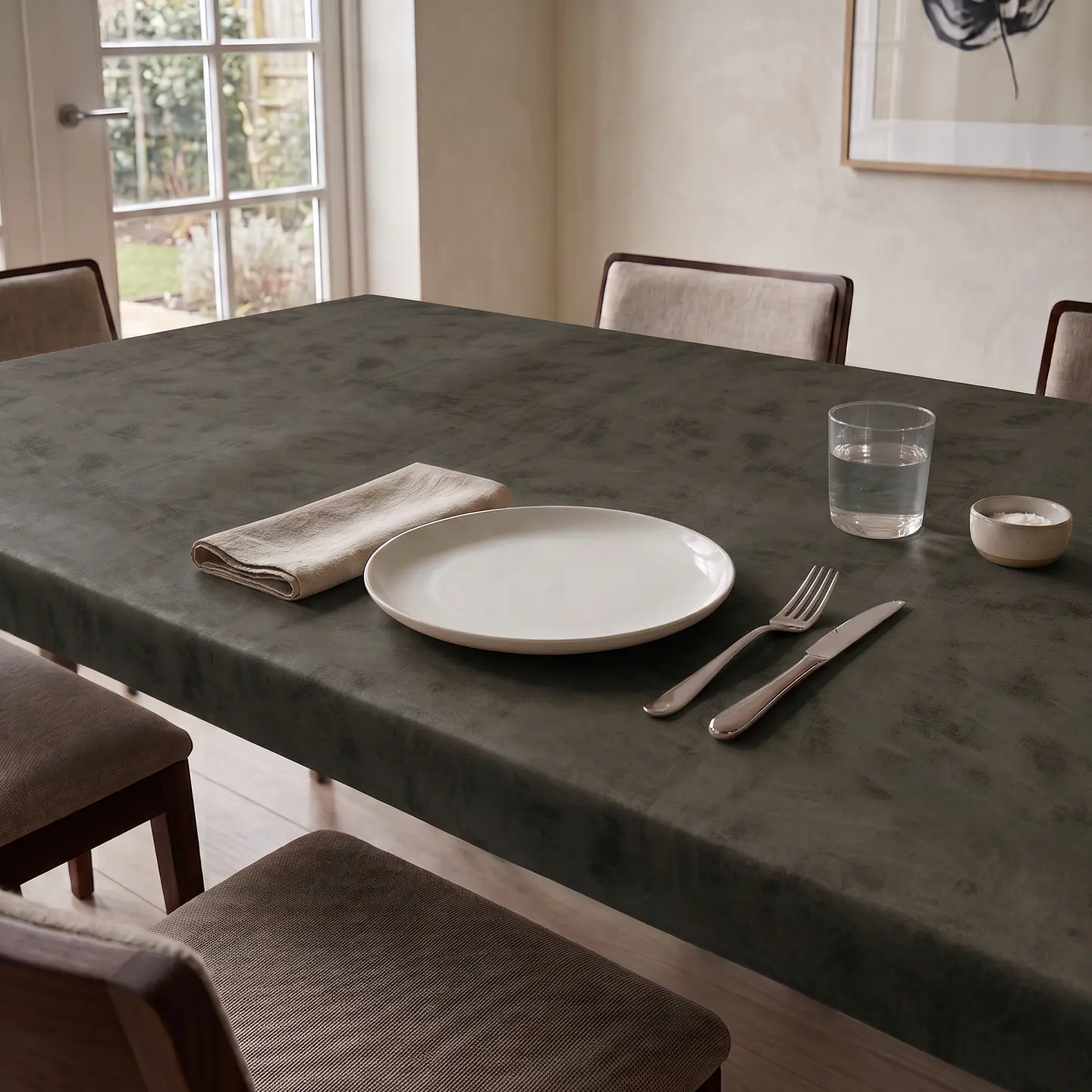 Cubre Mesa Rectangular Gris 140x180 cm — Incluye 6 Posavasos de Regalo 9