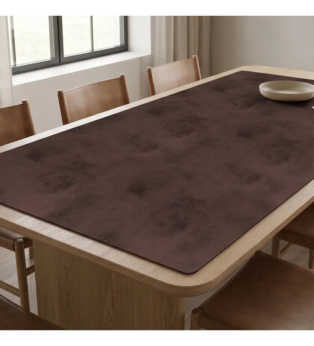 Cubre Mesa Rectangular Café 140x180 cm — Incluye 6 Posavasos de Regalo
