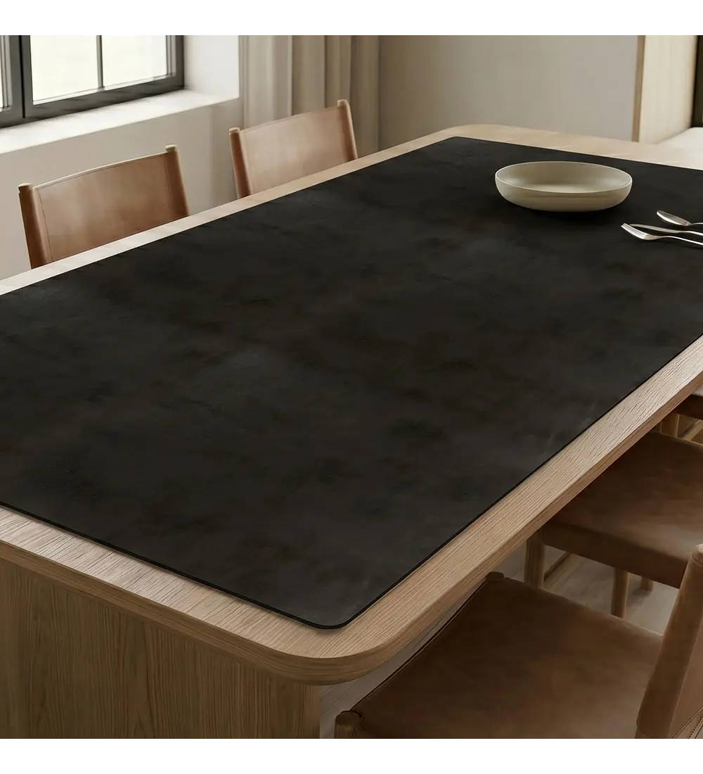 Cubre Mesa Rectangular Negro 140x200 cm — Incluye 6 Posavasos de Regalo