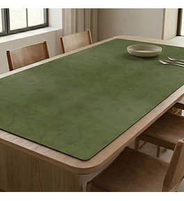 Cubre Mesa Rectangular Verde 140x220 cm — Incluye 6 Posavasos de Regalo
