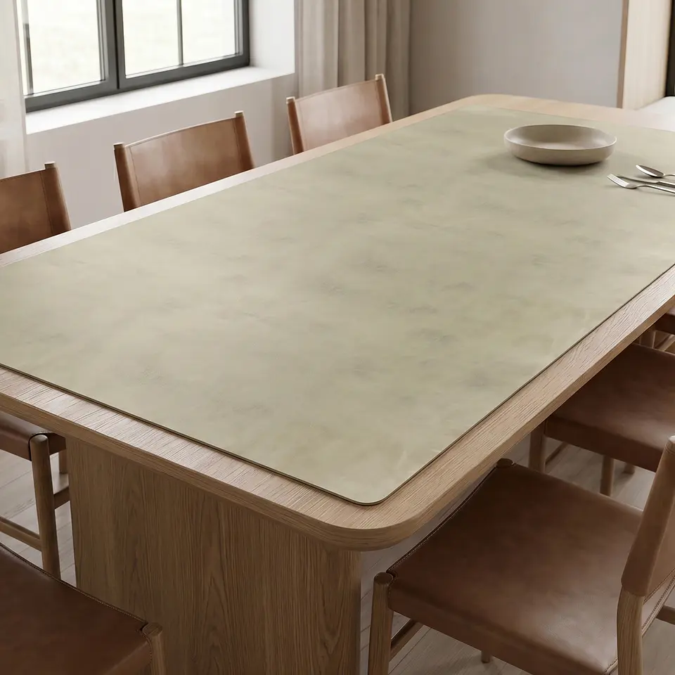 Cubre Mesa Rectangular Beige 140x220 cm — Incluye 6 Posavasos de Regalo 1