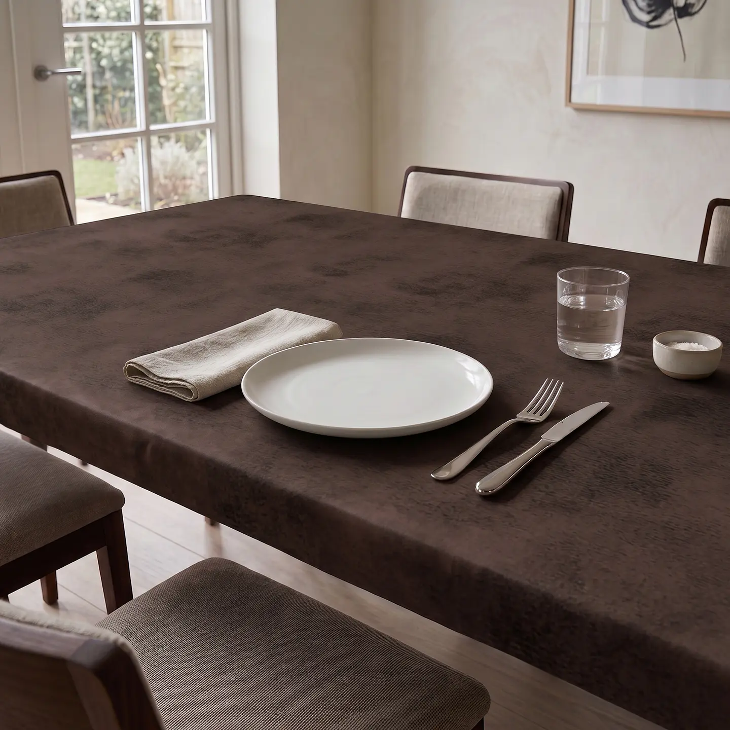 Cubre Mesa Rectangular Café 140x220 cm — Incluye 6 Posavasos de Regalo 9