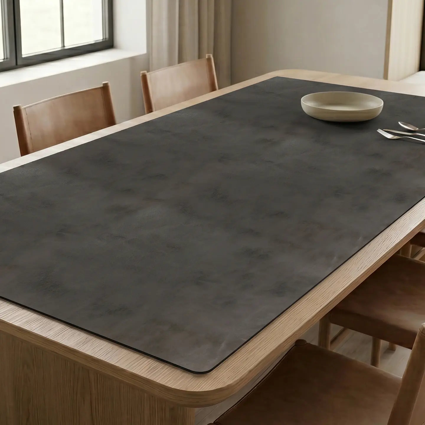 Cubre Mesa Rectangular Gris 140x240 cm — Incluye 6 Posavasos de Regalo 1
