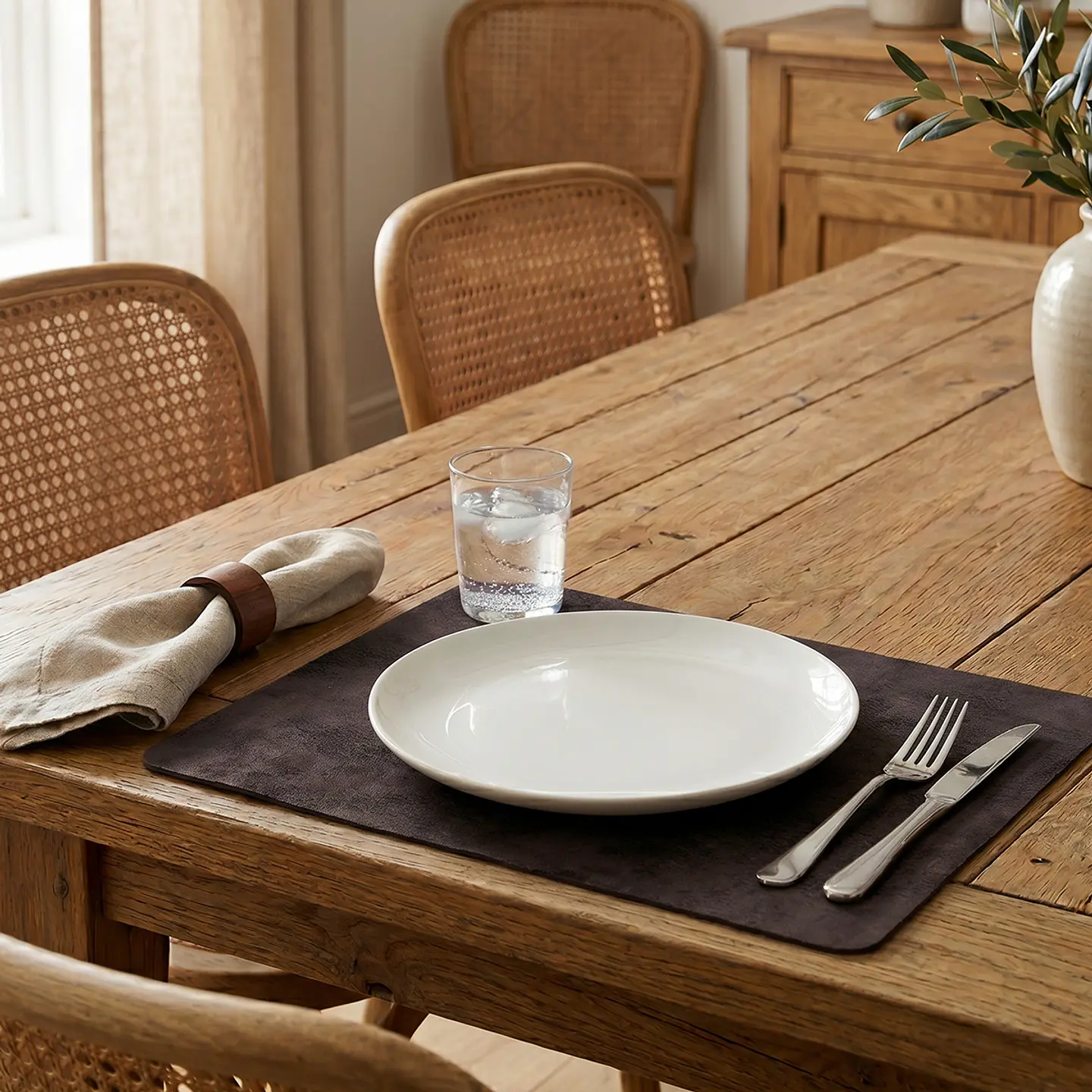 Cubre Mesa Redondo Café 90 cm — Incluye 2 Individuales y 6 Posavasos de Regalo 11