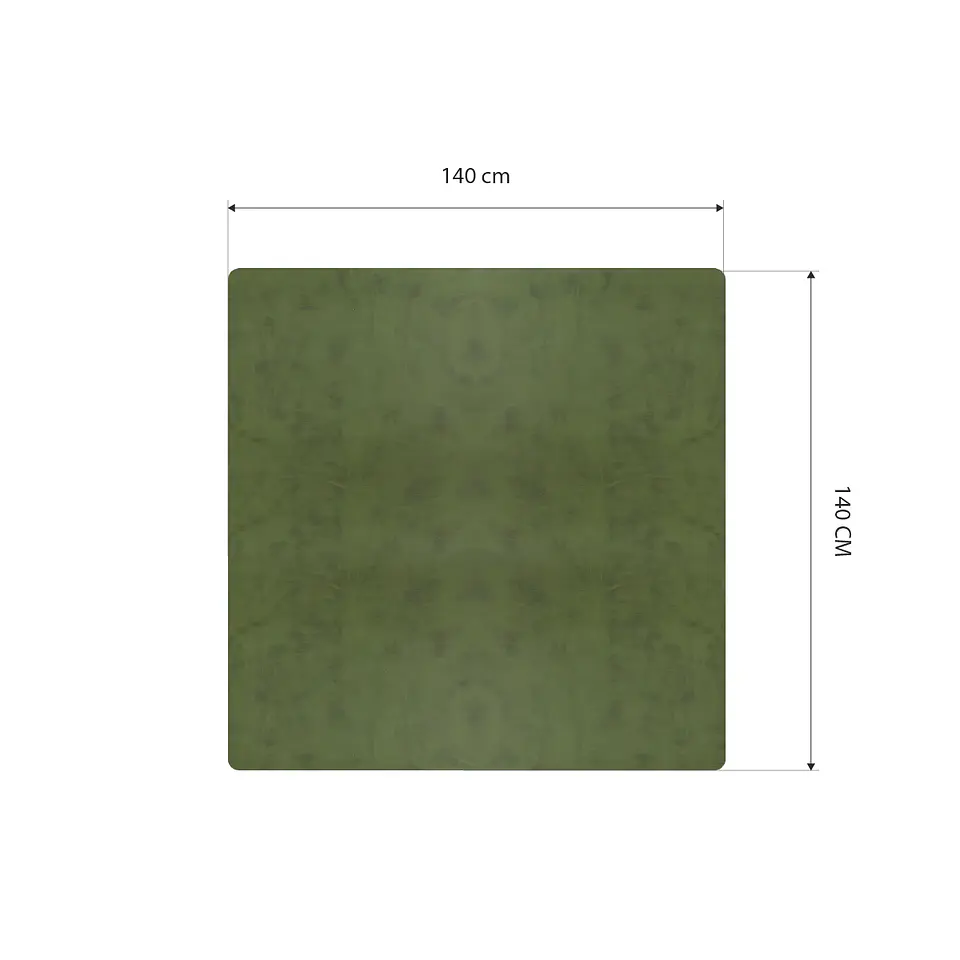 Cubre Mesa Cuadrado Verde 140x140 cm — Incluye 6 Posavasos de Regalo 6