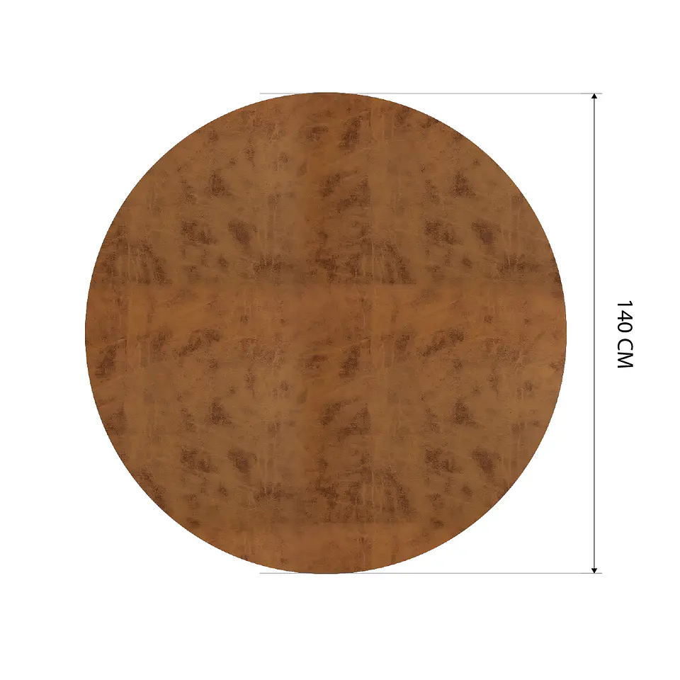 Cubre Mesa Redondo Caramelo 140 cm — Incluye 6 Posavasos de Regalo 6