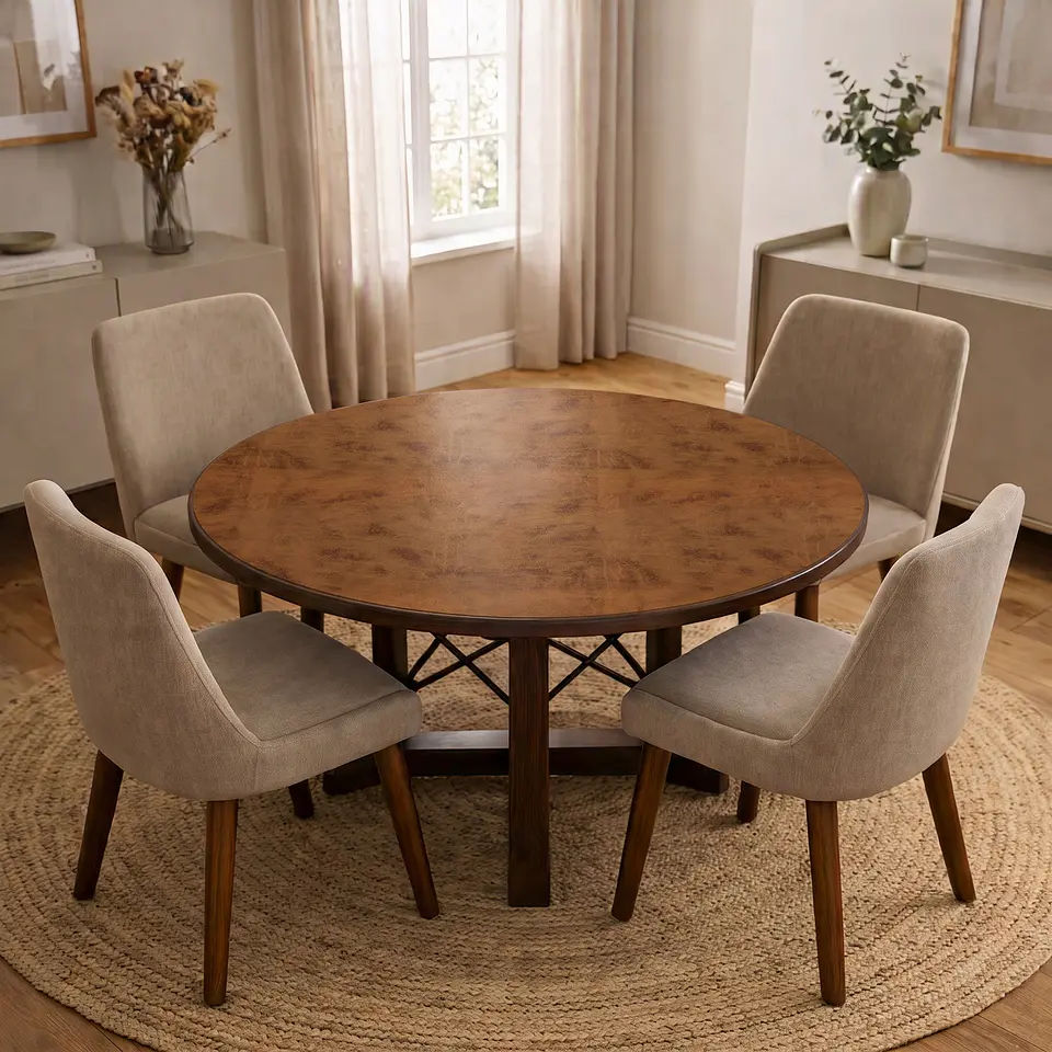 Cubre Mesa Redondo Caramelo 140 cm — Incluye 6 Posavasos de Regalo 1