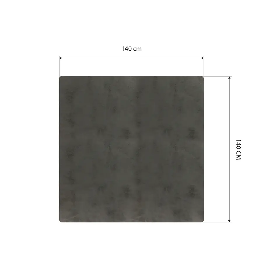 Cubre Mesa Cuadrado Gris 140x140 cm — Incluye 6 Posavasos de Regalo 6