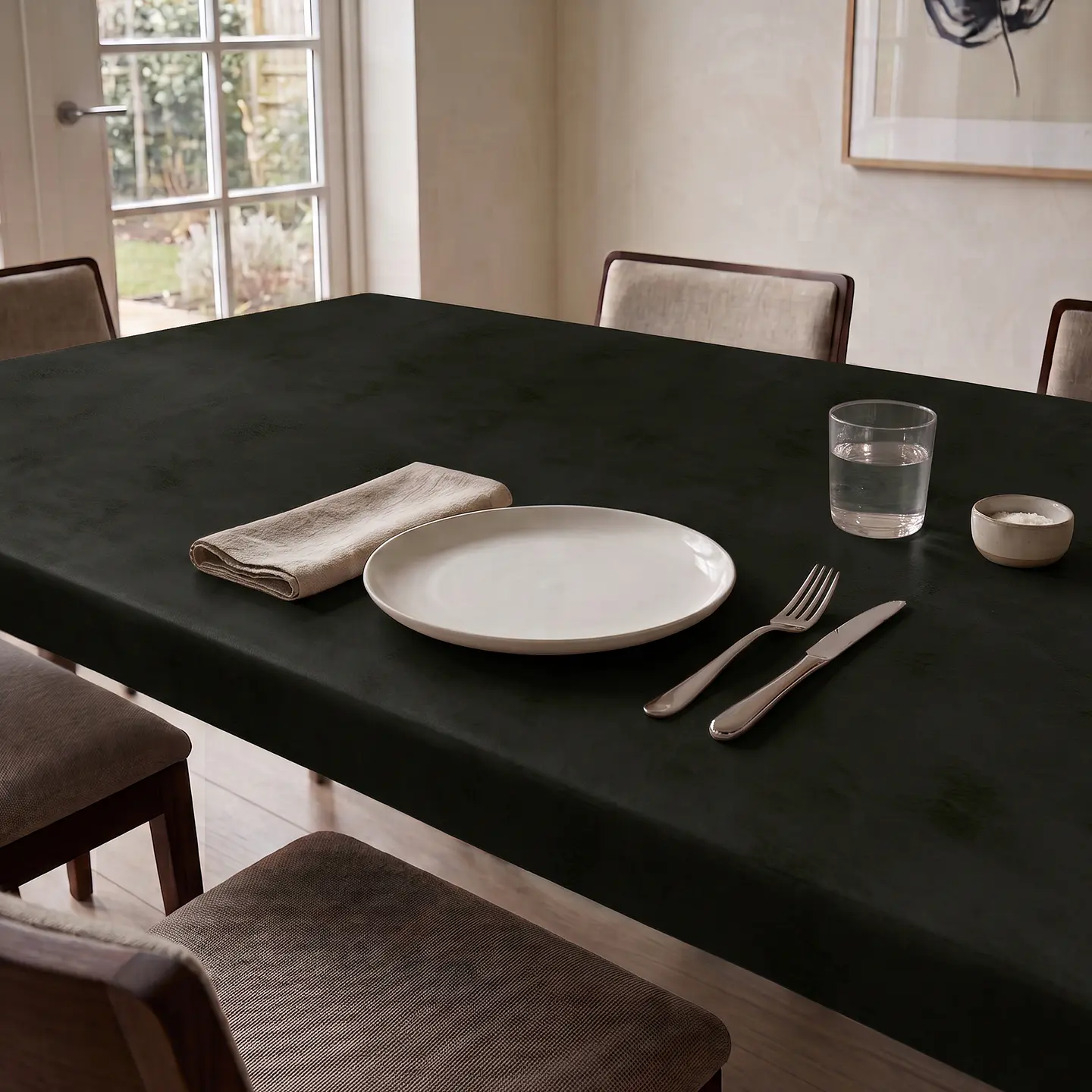 Cubre Mesa Rectangular Negro 140x180 cm — Incluye 6 Posavasos de Regalo 9