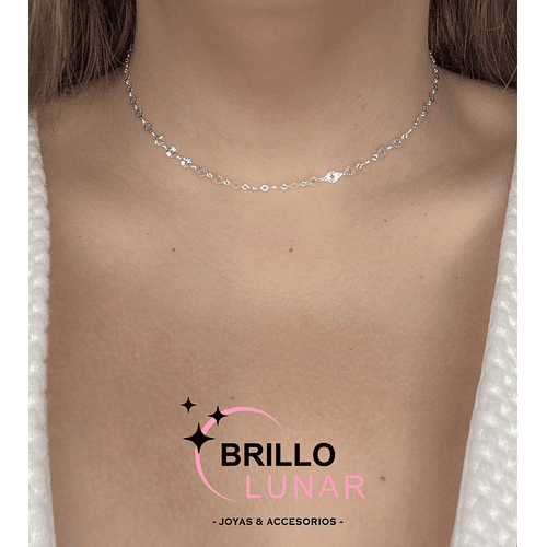 COLLAR CHOKER AJUSTABLE CIRCULOS MARTILLADOS.