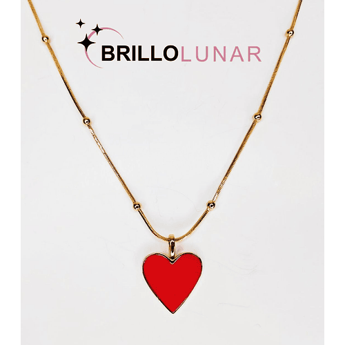 COLLAR CORAZÓN ROJO