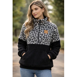 Poleron Polar Animal Print Grey