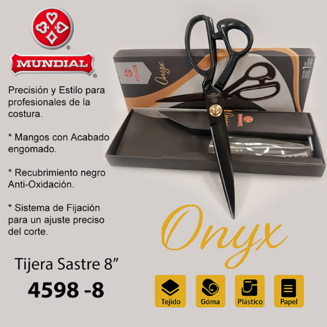 Tijera Sastre Mundial Onyx 4598 de 8
