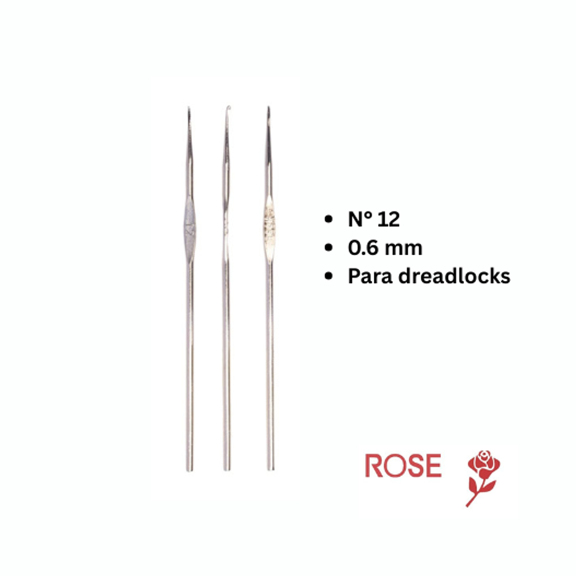 Crochet ROSE SJM N° 12 0.60mm Acero Rastas 1