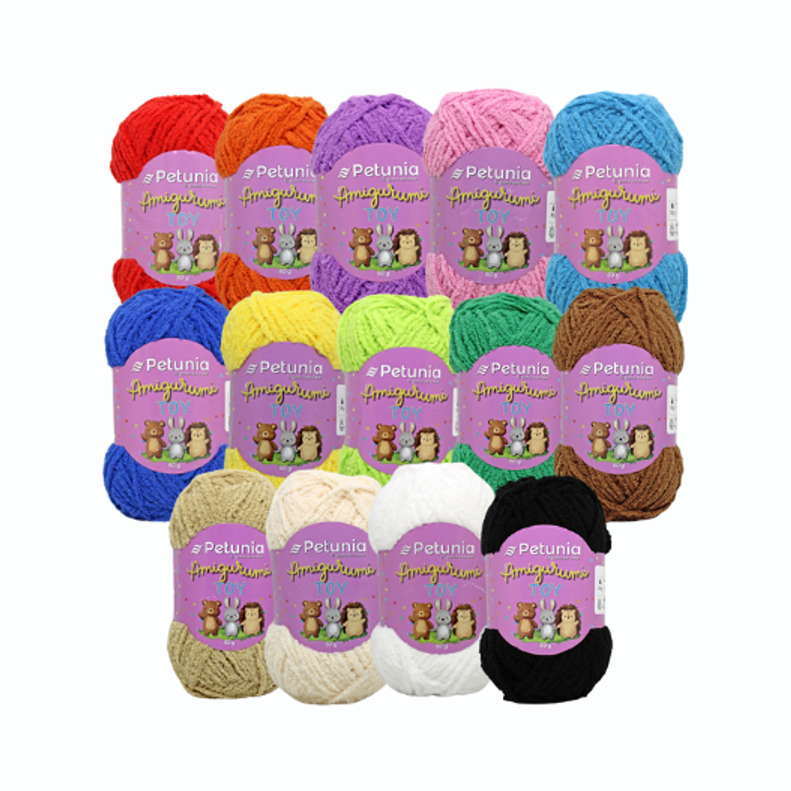 Amigurumi Toy Petunia 50g - 100% Acrílico Especial - Chenille 1