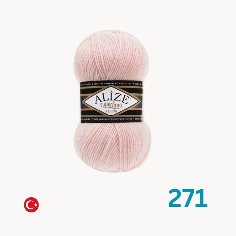 Lana Alize Superlana Klasik 100g - 25% Lana y 75% Acrílico 2