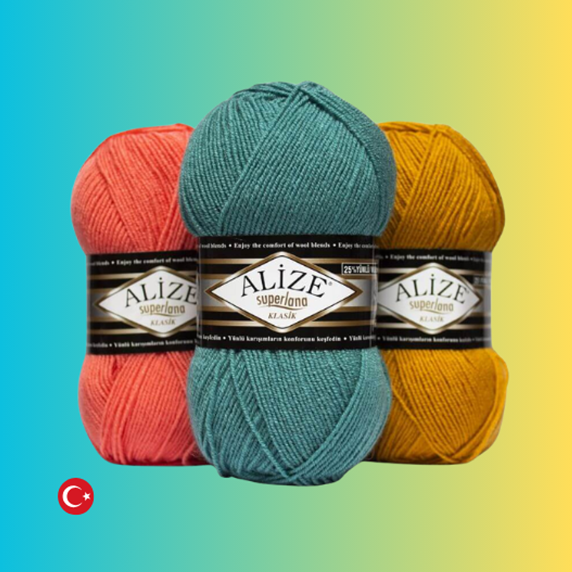 Lana Alize Superlana Klasik 100g - 25% Lana y 75% Acrílico 1