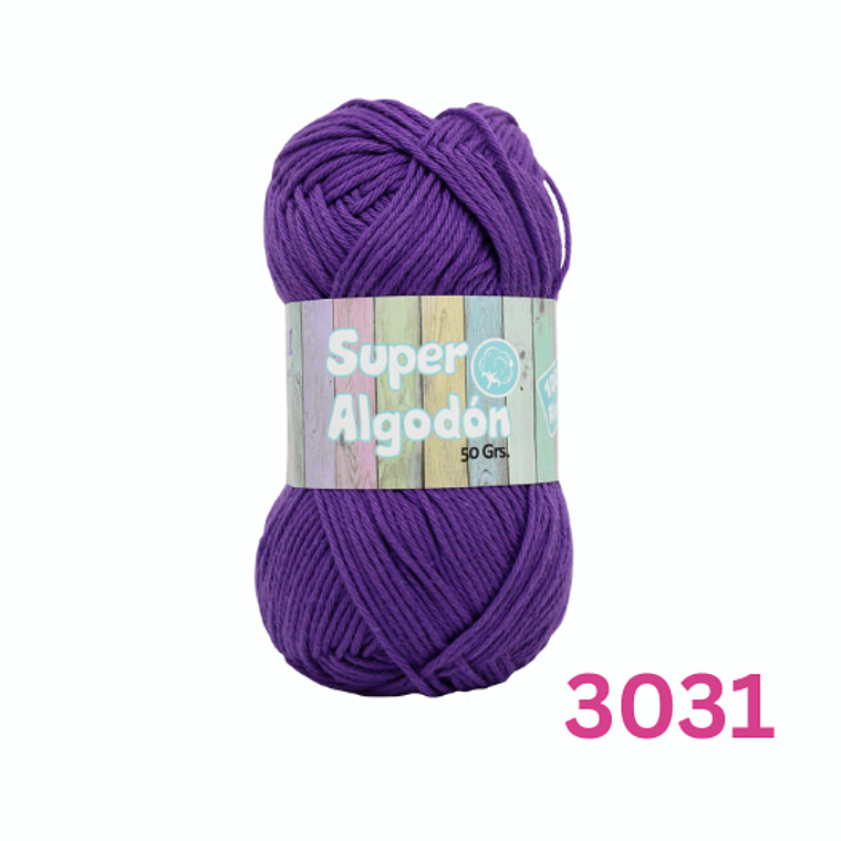 Hilado Super Algodón Petunia 50g - 100% Algodón Natural 28