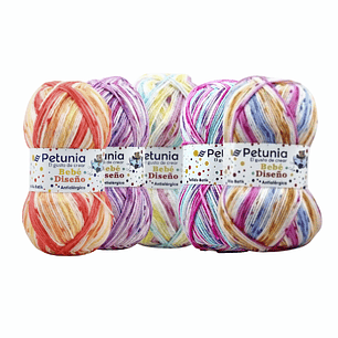 Hilado Petunia Bebé Diseño - 100% Acrílico Antialérgico 100g