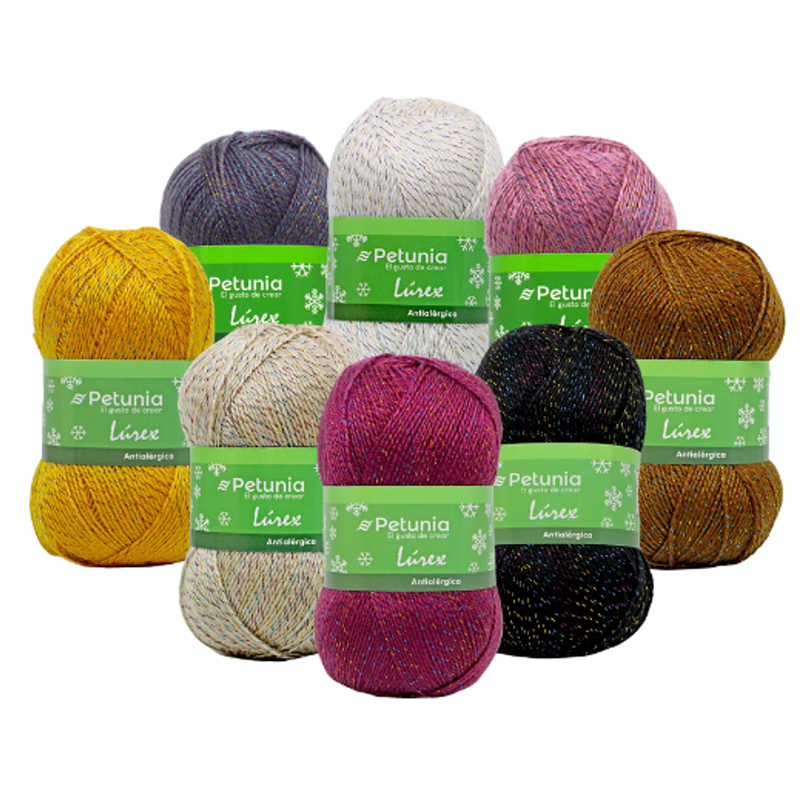 Hilado Petunia Lúrex - 90% Acrílico Antialérgico / 10% Lúrex 100g 1