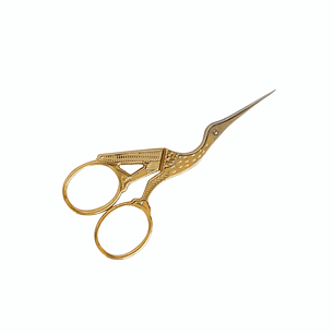 Tijera de Bordado Diseño Garza Dorada - Acero Inoxidable 9 cm (Sa 292)