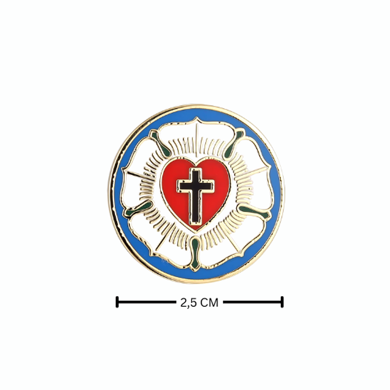 Pin metálico de la confesión luterana, Rosa de Lutero 1