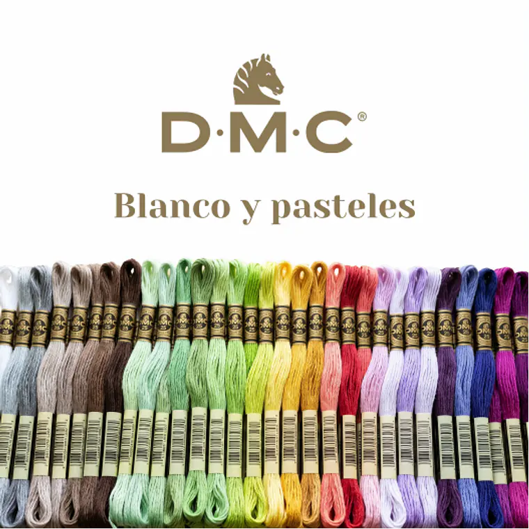Hilo DMC Mouliné Spécial 25 - Blanco y Pasteles 1