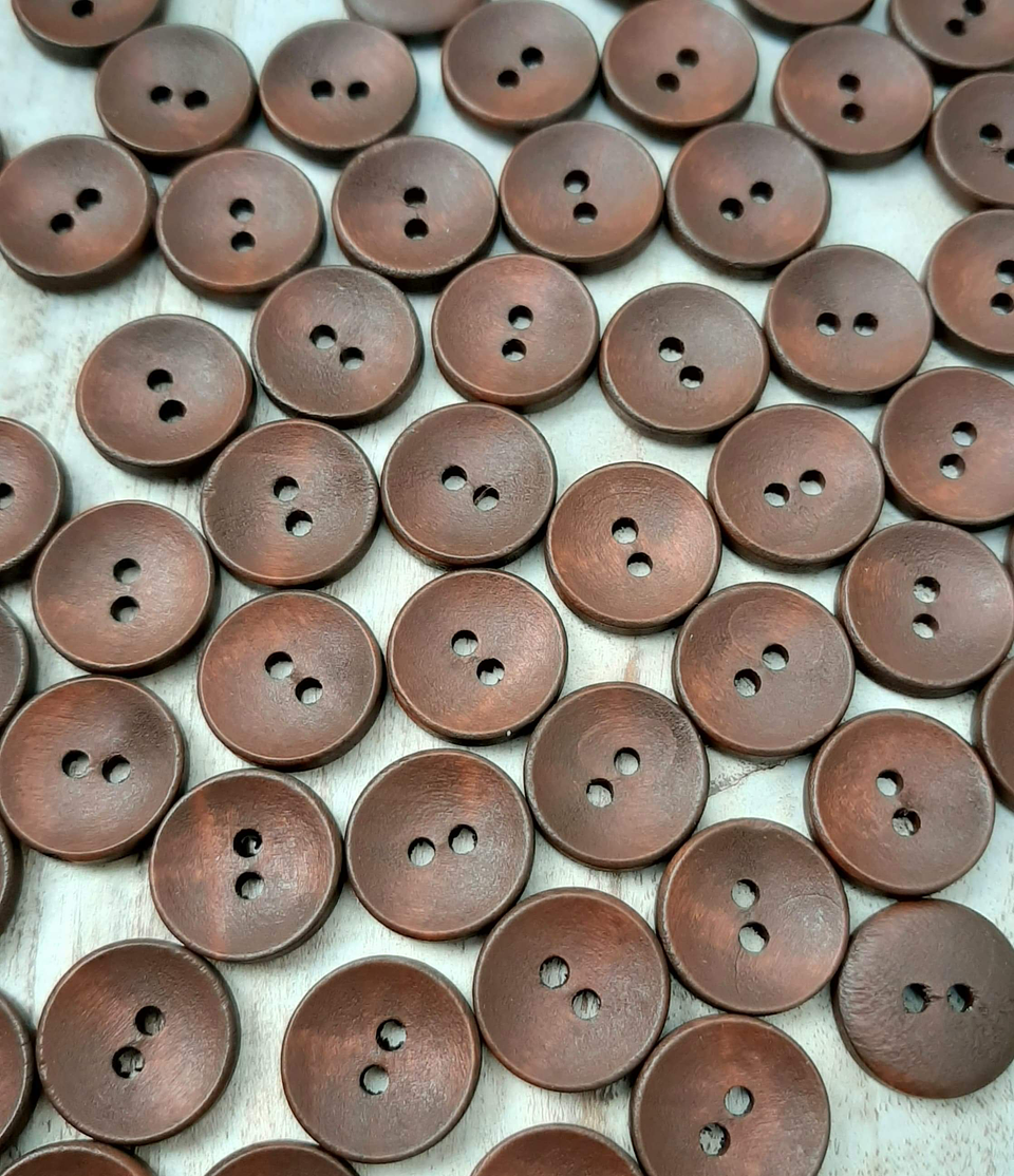 Set 6 botones madera 15mm 1