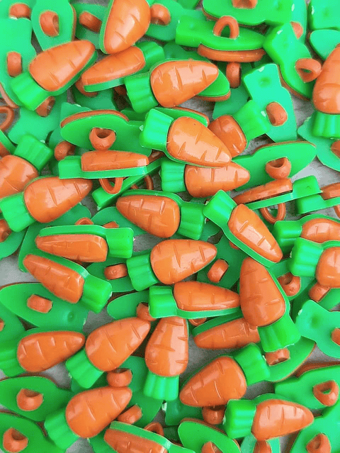 Set 6 botones zanahoria