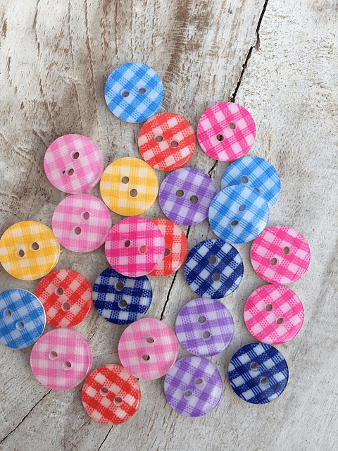 Set 6 Botones cuadrillé