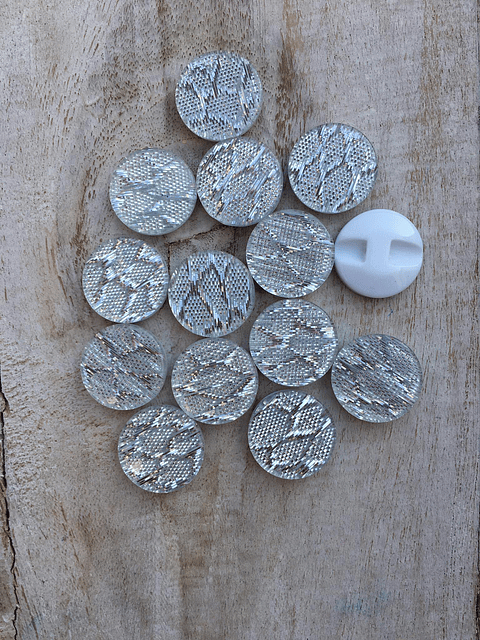 Set Botones plateados lamé