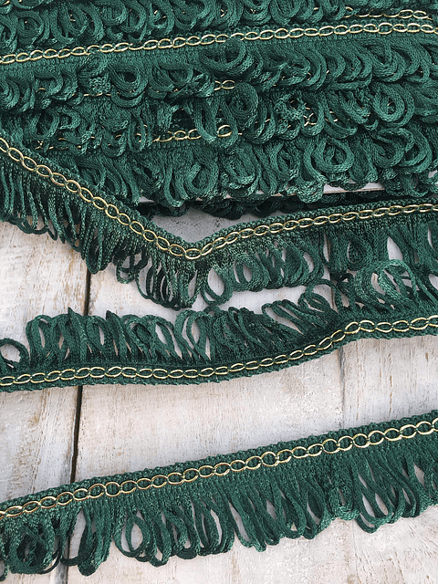 Cinta flecos con lúrex por metro