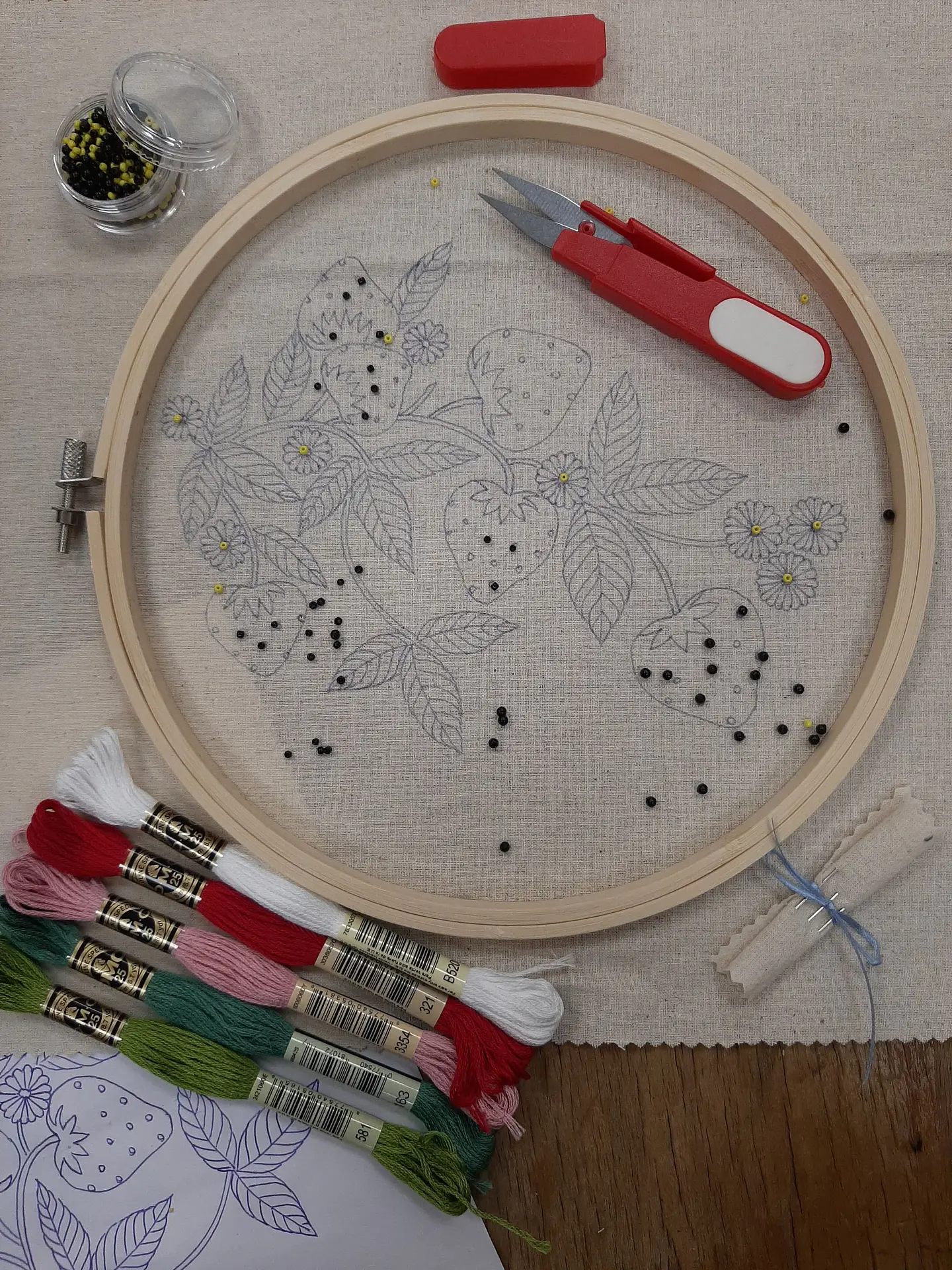 Kit Bordado Frutillas 1