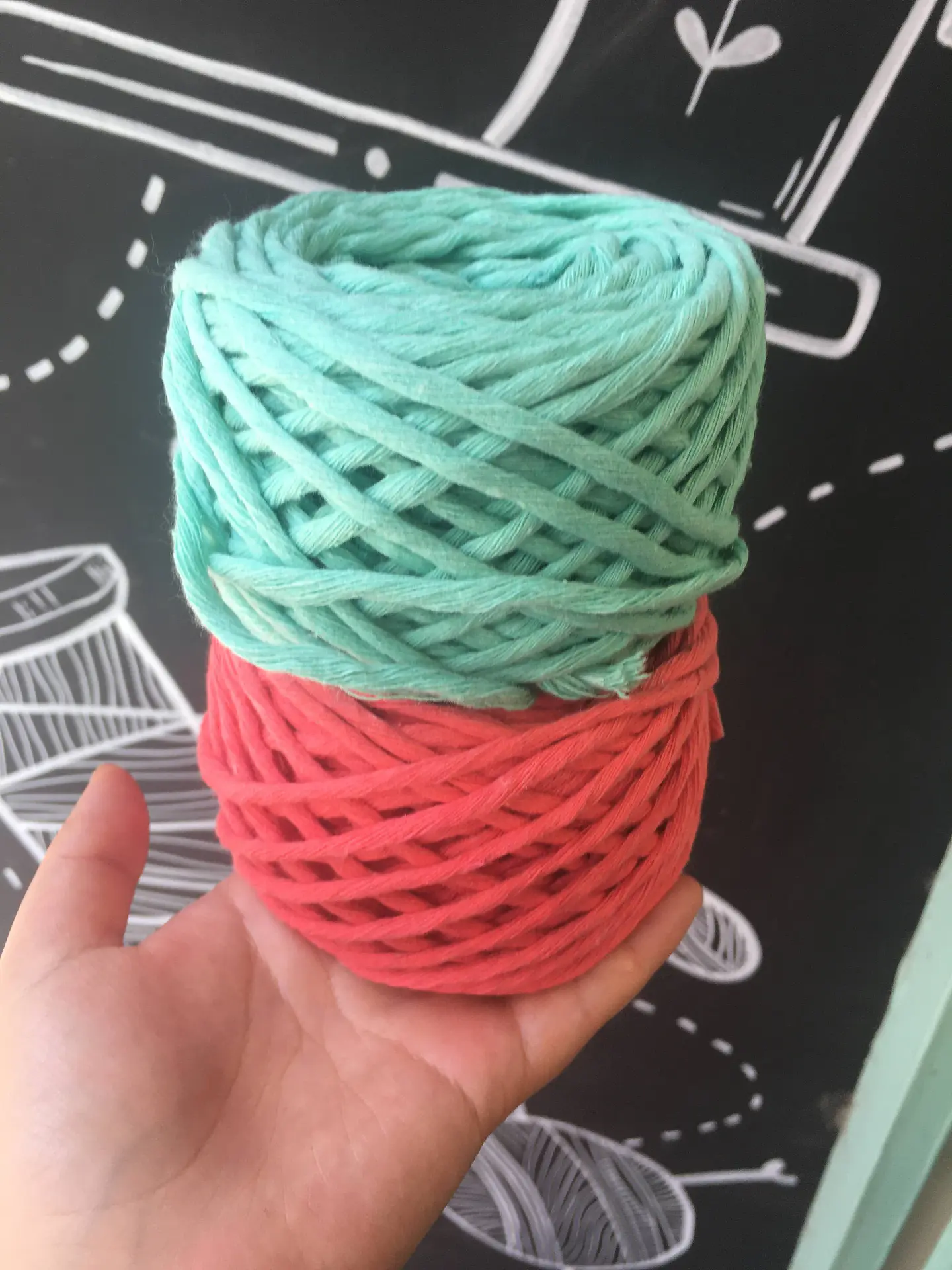 Ovillo algodón peinado mezcla 3mm colores 100gr 2