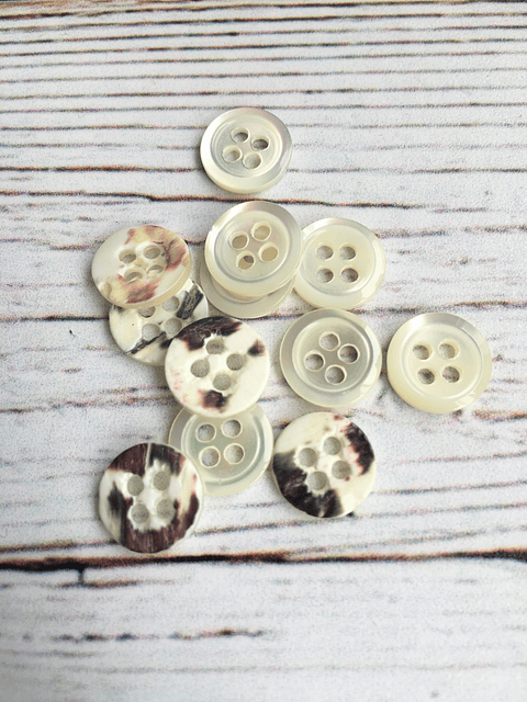 Set 6 Botones 11mm Conchaperla