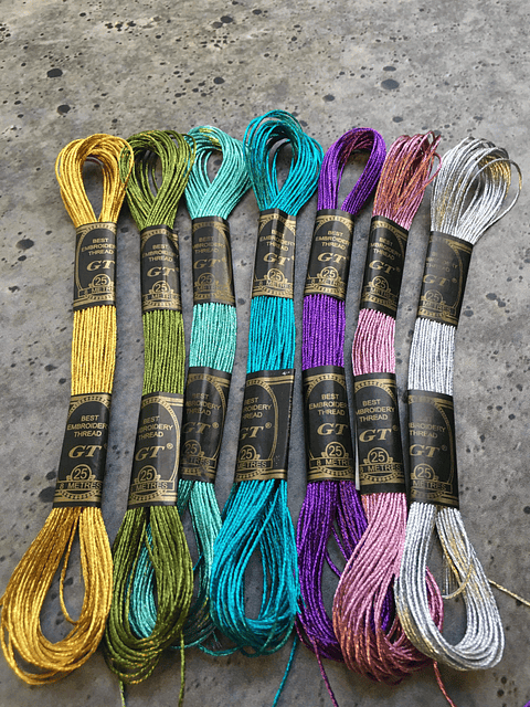 Set 7 hilos metalizados