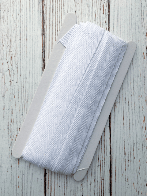 Cinta espiga algodón blanca