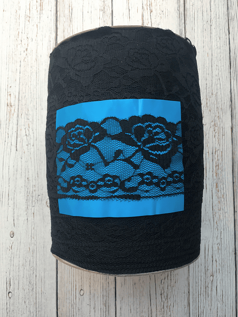 Encaje Rosas Negro 60mm